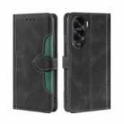 For Honor X50i 5G / 9 Lite Skin Feel Magnetic Buckle Leather Phone Case(Black) - 1