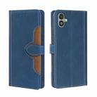 For Samsung Galaxy F14 5G Skin Feel Magnetic Buckle Leather Phone Case(Blue) - 1
