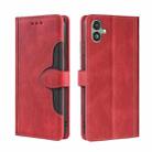 For Samsung Galaxy F14 5G Skin Feel Magnetic Buckle Leather Phone Case(Red) - 1