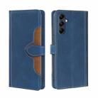 For Samsung Galaxy M14 5G Skin Feel Magnetic Buckle Leather Phone Case(Blue) - 1