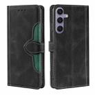 For Samsung Galaxy S23 FE 5G Skin Feel Magnetic Buckle Leather Phone Case(Black) - 1