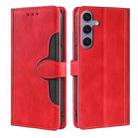 For Samsung Galaxy S24 5G Skin Feel Magnetic Buckle Leather Phone Case(Red) - 1