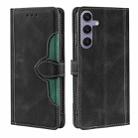 For Samsung Galaxy S24+ 5G Skin Feel Magnetic Buckle Leather Phone Case(Black) - 1