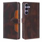 For Samsung Galaxy S24+ 5G Skin Feel Magnetic Buckle Leather Phone Case(Brown) - 1