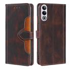 For OnePlus Ace 3V 5G Skin Feel Magnetic Buckle Leather Phone Case(Brown) - 1