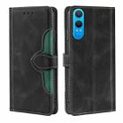 For OnePlus Ace 3 Pro 5G Skin Feel Magnetic Buckle Leather Phone Case(Black) - 1