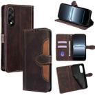 For OnePlus Ace 5 Ultra / Nord 5 Skin Feel Magnetic Buckle Leather Phone Case(Brown) - 1