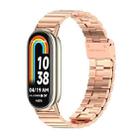 For Xiaomi Mi Band 8 Mijobs Bamboo Buckle Stainless Steel Watch Band(Rose Gold) - 1