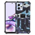 For Motorola Moto G13 / G23 4G/ G53 5G Camouflage Armor Kickstand TPU + PC Magnetic Phone Case(Light Blue) - 1