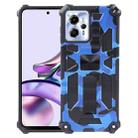 For Motorola Moto G13 / G23 4G/ G53 5G Camouflage Armor Kickstand TPU + PC Magnetic Phone Case(Dark Blue) - 1