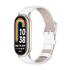 For Xiaomi Mi Band 8 / 9 / 9 NFC Mijobs Genuine Leather Watch Band(White Silver) - 1