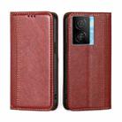 For vivo iQOO Z7x Grid Texture Magnetic Flip Leather Phone Case(Red) - 1