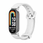 For Xiaomi Mi Band 8 Mijobs Silicone Breathable Watch Band(White Silver) - 1