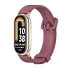 For Xiaomi Mi Band 8 Mijobs Silicone Breathable Watch Band(Wine Red+Rose Gold) - 1