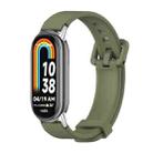 For Xiaomi Mi Band 8 Mijobs Silicone Breathable Watch Band(Army Green+Silver) - 1