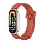 For Xiaomi Mi Band 8 Mijobs Silicone Breathable Watch Band(Orange+Gold) - 1