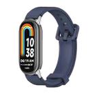 For Xiaomi Mi Band 8 Mijobs Silicone Breathable Watch Band(Midnight Blue+Silver) - 1