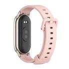 For Xiaomi Mi Band 8 Mijobs Silicone Breathable Watch Band(Pink Light Gold) - 1