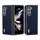 For Samsung Galaxy Z Fold5 ABEEL Genuine Leather Luolai Series Phone Case(Dark Blue) - 1