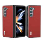 For Samsung Galaxy Z Fold5 ABEEL Genuine Leather Luolai Series Phone Case(Red) - 1