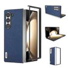 For Samsung Galaxy Z Fold6 ABEEL Genuine Leather Luolai Series Phone Case(Dark Blue) - 1