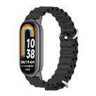 For Xiaomi Mi Band 8 / 9 / 9 NFC Mijobs Marine Silicone Breathable Watch Band(Black) - 1