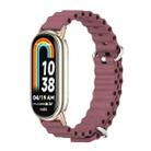 For Xiaomi Mi Band 8 Mijobs Marine Silicone Breathable Watch Band(Wine Red Rose Gold) - 1