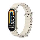 For Xiaomi Mi Band 8 / 9 / 9 NFC Mijobs Marine Silicone Breathable Watch Band(Grey Light Gold) - 1