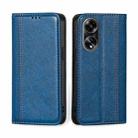 For OPPO A1 5G Grid Texture Magnetic Flip Leather Phone Case(Blue) - 1