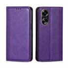 For OPPO A1 5G Grid Texture Magnetic Flip Leather Phone Case(Purple) - 1