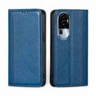 For OPPO Reno10 5G Grid Texture Magnetic Flip Leather Phone Case(Blue) - 1