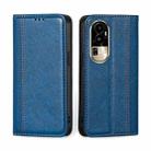 For OPPO Reno10 Pro 5G Grid Texture Magnetic Flip Leather Phone Case(Blue) - 1