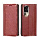 For OPPO Reno10 Pro 5G Grid Texture Magnetic Flip Leather Phone Case(Red) - 1