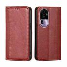 For OPPO Reno10 Pro+ 5G Grid Texture Magnetic Flip Leather Phone Case(Red) - 1