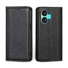 For Realme GT Neo5 SE Grid Texture Magnetic Flip Leather Phone Case(Black) - 1