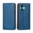 For Realme GT Neo5 SE Grid Texture Magnetic Flip Leather Phone Case(Blue) - 1