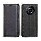 For Realme 11 5G Grid Texture Magnetic Flip Leather Phone Case(Black) - 1