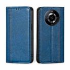 For Realme 11 5G Grid Texture Magnetic Flip Leather Phone Case(Blue) - 1