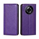 For Realme 11 5G Grid Texture Magnetic Flip Leather Phone Case(Purple) - 1