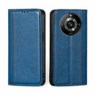 For Realme 11 Pro 5G / 11 Pro+ 5G Grid Texture Magnetic Flip Leather Phone Case(Blue) - 1