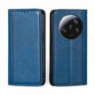 For Xiaomi 13 Ultra 5G Grid Texture Magnetic Flip Leather Phone Case(Blue) - 1