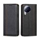 For Xiaomi Civi 3 5G Grid Texture Magnetic Flip Leather Phone Case(Black) - 1