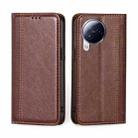 For Xiaomi Civi 3 5G Grid Texture Magnetic Flip Leather Phone Case(Brown) - 1