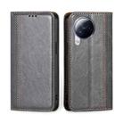 For Xiaomi Civi 3 5G Grid Texture Magnetic Flip Leather Phone Case(Grey) - 1