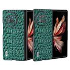For vivo X Fold2 ABEEL Genuine Leather Canopy Black Edge Phone Case(Green) - 1