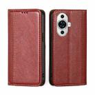 For Huawei nova 11 4G Grid Texture Magnetic Flip Leather Phone Case(Red) - 1