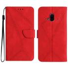 For Fujitsu Arrows F-52B Stitching Embossed Leather Phone Case(Red) - 1