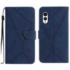 For Fujitsu Arrows N F-51C Stitching Embossed Leather Phone Case(Blue) - 1