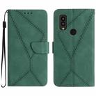 For Kyocera Android One S10 Stitching Embossed Leather Phone Case(Green) - 1