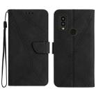 For Kyocera Android One S10 Stitching Embossed Leather Phone Case(Black) - 1